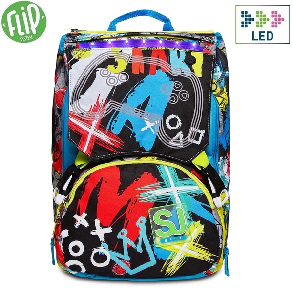 Zaino scuola Sdoppiabile Big SJ Gang Glitzled Boy, Lime Punch 